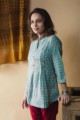 Image for Kusvaa Ws607 Smalt Blue Short Kurti Side