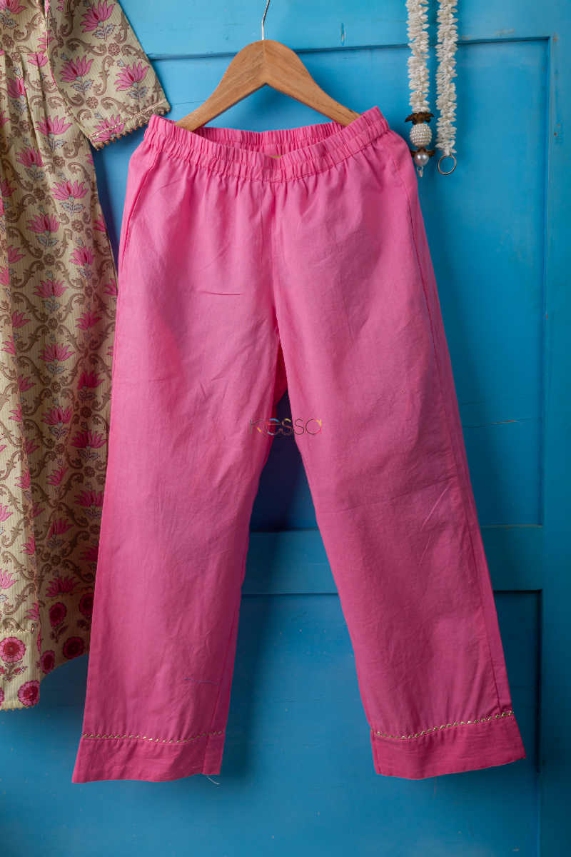 Image for Kusvaa Wsk40 Flower Booti Girl Kurta Pant Set Lower