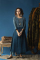 Image for Kusvaa Wsr128a Nandor Indigo A Line Kurta Pant Set Front 2