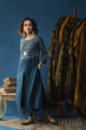 Image for Kusvaa Wsr128a Nandor Indigo A Line Kurta Pant Set Look