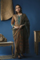 Image for Kusvaa Wsr147 Olive Green Mustard Kurta And Kota Dupatta Set Front 1