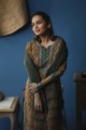 Image for Kusvaa Wsr147 Olive Green Mustard Kurta And Kota Dupatta Set Sitting 2