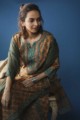 Image for Kusvaa Wsr147 Olive Green Mustard Kurta And Kota Dupatta Set Sitting