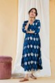 Image for Kusvaa Aep07 Midnight Blue Regular Kurta Front