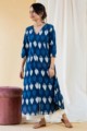 Image for Kusvaa Aep07 Midnight Blue Regular Kurta Look