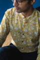 Image for Kusvaa Awk12 Chalky Yellow Full Sleeves Shirt Sitting 2