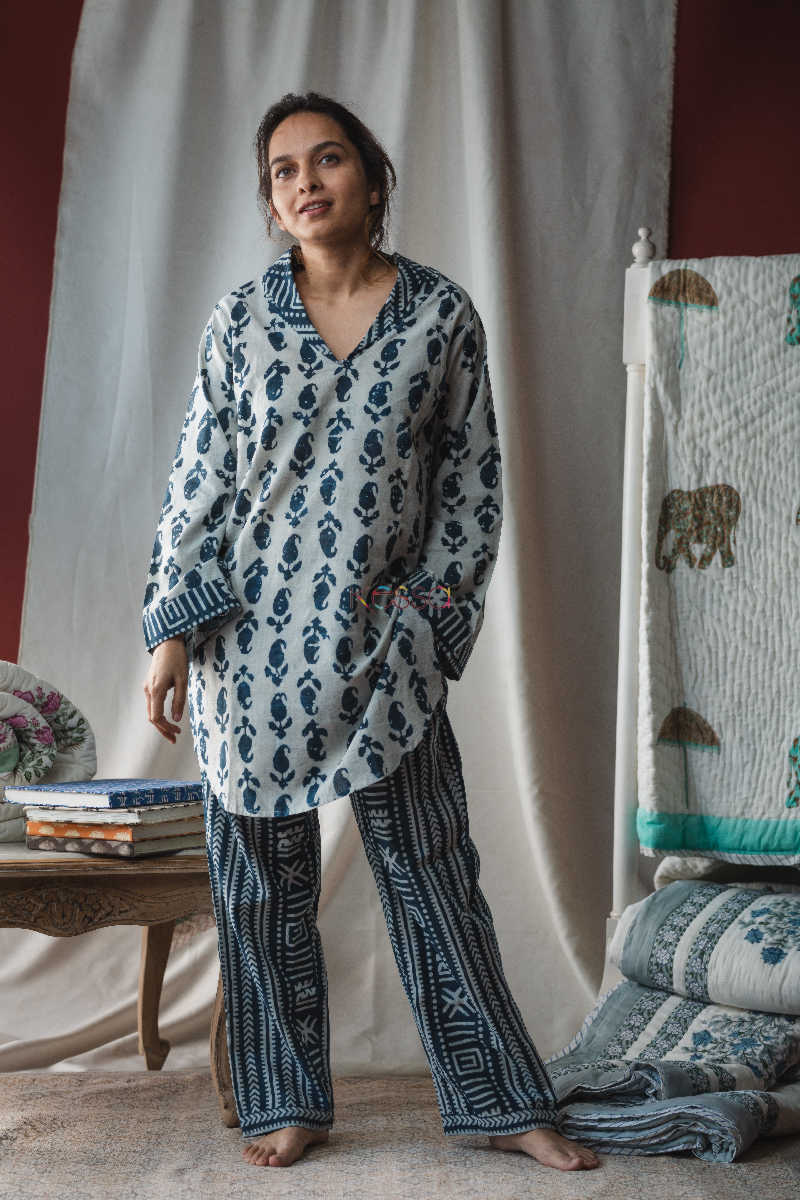 Image for Kusvaa De36 Indigo Jammies Set Front