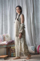 Image for Kusvaa De39 Gray Olive Handblock Print Cape Night Suit 1 Look