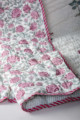 Image for Kusvaa Kaq76 Viola Pink And Green Double Bed Quilt Closeup