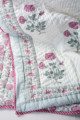 Image for Kusvaa Kaq76 Viola Pink And Green Double Bed Quilt Look