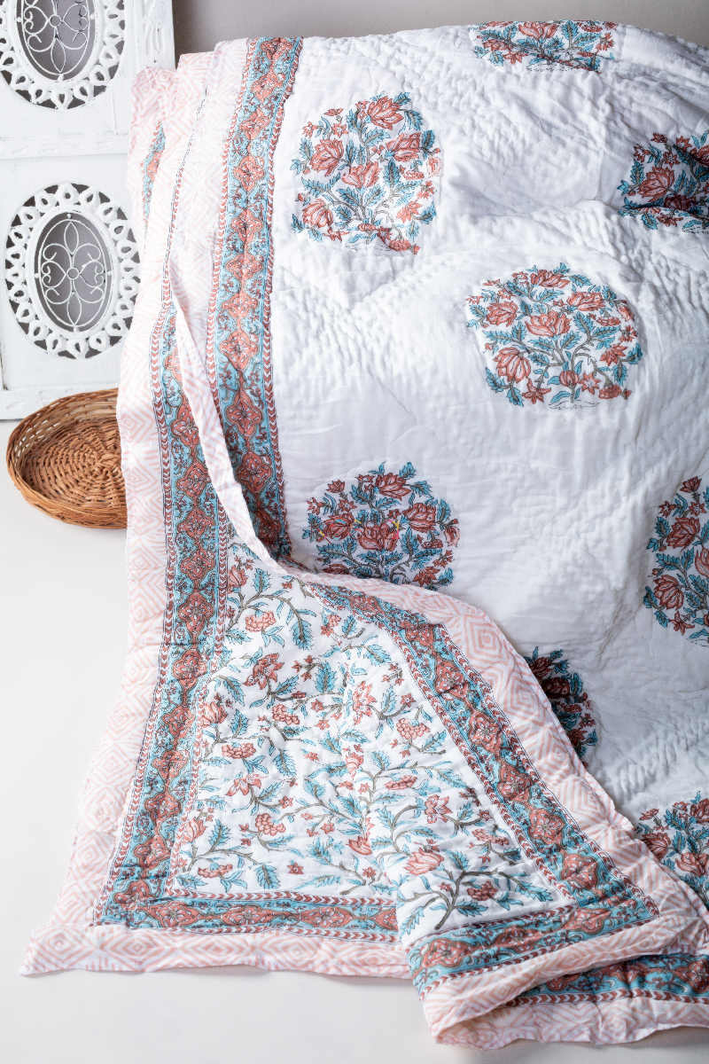 Image for Kusvaa Kaq78 Chicu And Blue Double Bed Quilt Featured