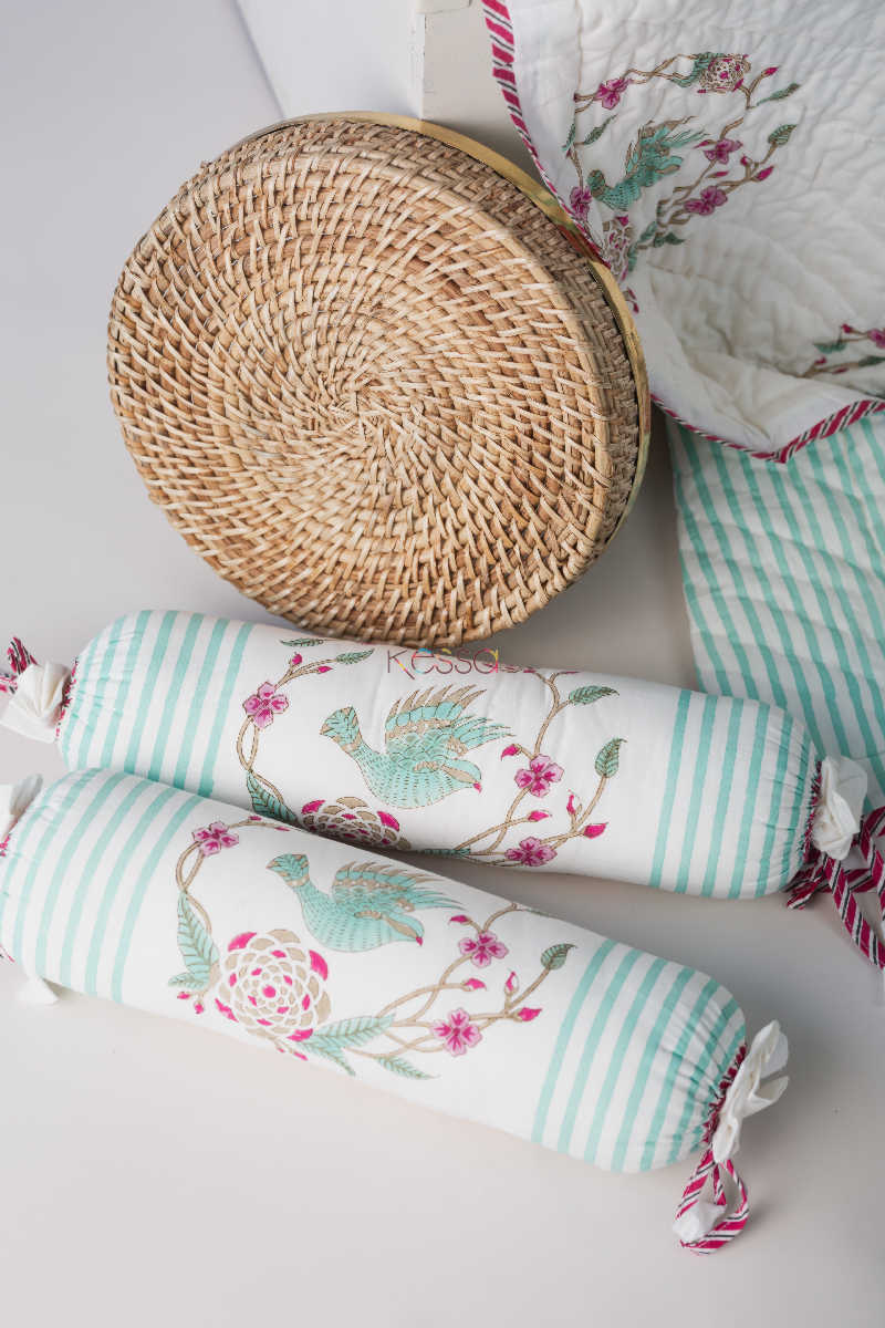 Image for Kusvaa Kaq86 Summer Green Baby Quilt Set Bolster