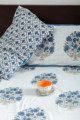 Image for Kusvaa Kpb28 Wedgewood Block Print Double Bedsheet Closeup