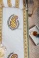 Image for Kusvaa Kpb29 Saffron Yellow Block Print Double Bedsheet 1 Closeup