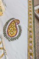 Image for Kusvaa Kpb29 Saffron Yellow Block Print Double Bedsheet 1 Look