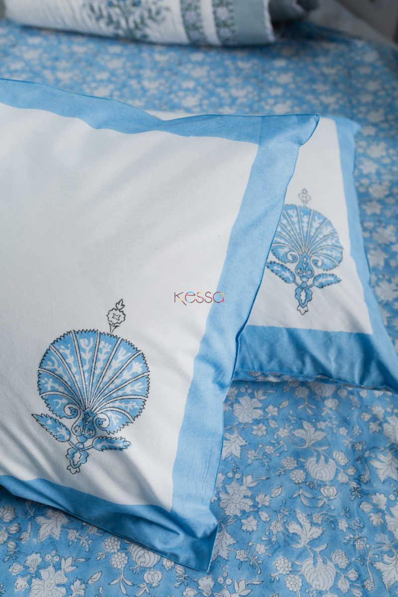 Image for Kusvaa Kpb33 Polo Blue Double Bedsheet Closeup