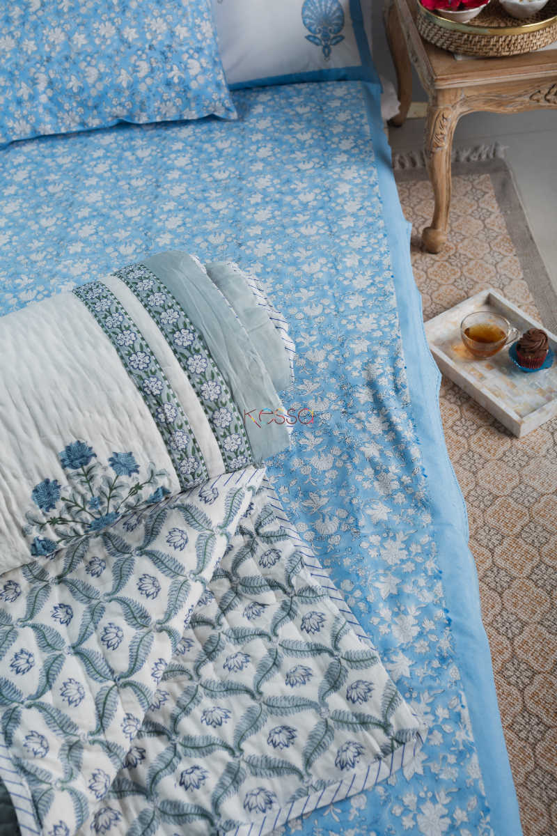 Image for Kusvaa Kpb33 Polo Blue Double Bedsheet Look