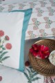 Image for Kusvaa Kpb34 Red Floral Jaal Double Bedsheet Closeup