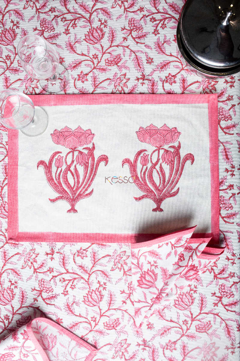 Image for Kusvaa Ktc01 Kamal Jaal Block Print Table Cover 1