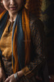 Image for Kusvaa Kuoj134 Korma Brown Tussar Kurta Dupatta Set Closeup