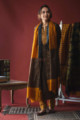 Image for Kusvaa Kuoj134 Korma Brown Tussar Kurta Dupatta Set Front 1