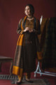 Image for Kusvaa Kuoj134 Korma Brown Tussar Kurta Dupatta Set Look 1