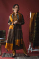 Image for Kusvaa Kuoj134 Korma Brown Tussar Kurta Dupatta Set Look
