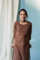 Image for Kusvaa Taf37 Congo Brown Regular Kurta Sitting 1