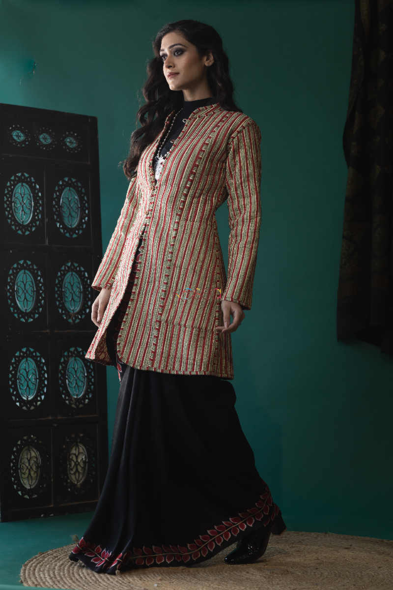 Image for Kusvaa Vjf02 Elsalva Red Double Side Full Quilted Jacket Side 2