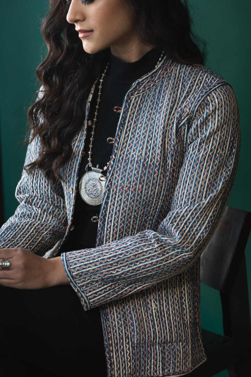 Image for Kusvaa Vjf05 Gray Olive Double Side Full Sleeves Jacket 1 Closeup 1