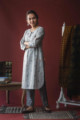 Image for Kusvaa Ws608 Black And Grey South Cotton Kurta Pant Set Left