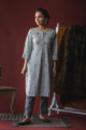 Image for Kusvaa Ws608 Black And Grey South Cotton Kurta Pant Set Look 1