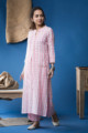 Image for Kusvaa Ws611 Old Rose South Cotton Kurta Pant Set Look