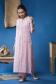 Image for Kusvaa Ws611 Old Rose South Cotton Kurta Pant Set Side