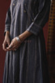 Image for Kusvaa Ws615 Tundora Grey South Cotton Kurta Closeup 1