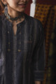 Image for Kusvaa Ws615 Tundora Grey South Cotton Kurta Closeup