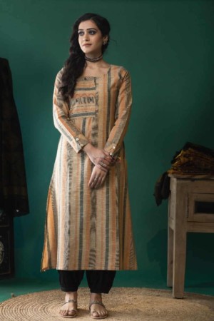 Image for Kusvaa Ws616 Mongoose South Cotton Striaght Fit Kurta Featured