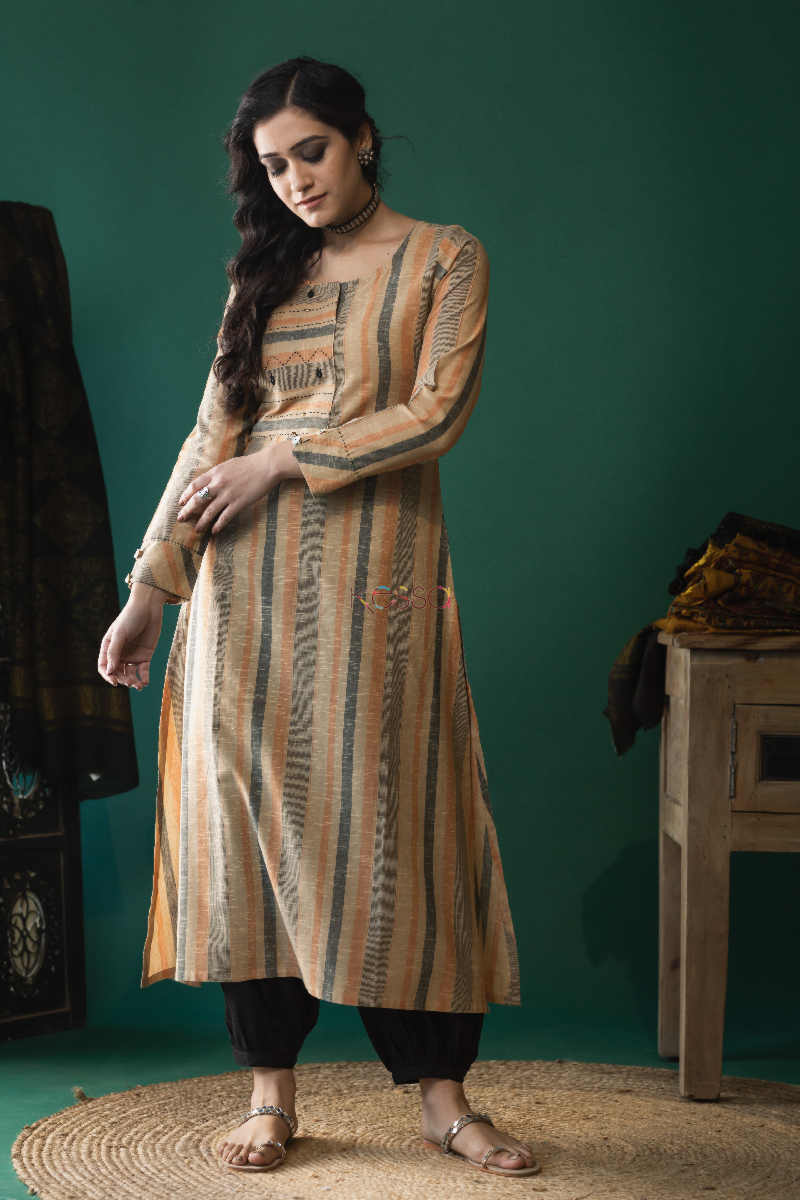 Image for Kusvaa Ws616 Mongoose South Cotton Striaght Fit Kurta Front
