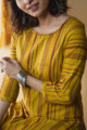 Image for Kusvaa Ws618 Reno Sand Strip Kurta Pant Set Closeup