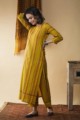 Image for Kusvaa Ws618 Reno Sand Strip Kurta Pant Set Side