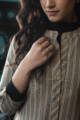 Image for Kusvaa Ws619 Taupe Grey Short Kurti Closeup