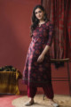 Image for Kusvaa Avdaf15 Merlot Red Cotton Straight Kurta Look