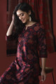 Image for Kusvaa Avdaf15 Merlot Red Cotton Straight Kurta Sitting