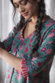 Image for Kusvaa De29 Charm Red And Turquoise Maternity Dress Closeup 1