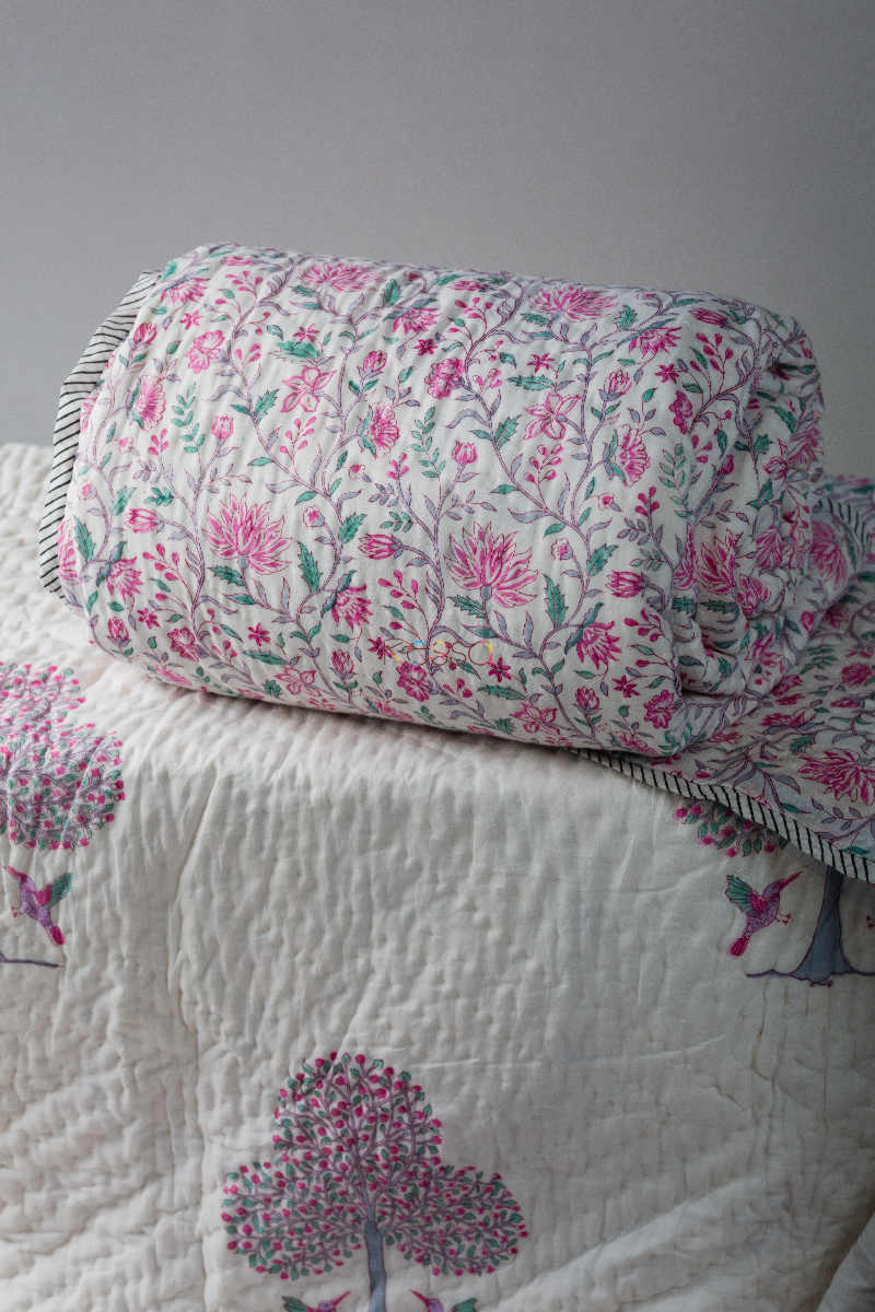 Image for Kusvaa Kaq89 Blush Pink Single Bed Quilt Second