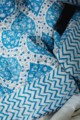 Image for Kusvaa Kaq91 Regal Blue Block Print Double Bed Quilt Closeup