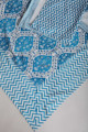 Image for Kusvaa Kpb35 Regal Blue Block Print Double Bedsheet Closeup