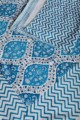 Image for Kusvaa Kpb35 Regal Blue Block Print Double Bedsheet Look