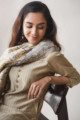 Image for Kusvaa Nekurta06 Heathered Grey Chanderi Kurta Dupatta Set Sitting