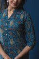 Image for Kusvaa Taf39 Blue Dianne Regular Wear Kurta Closeup